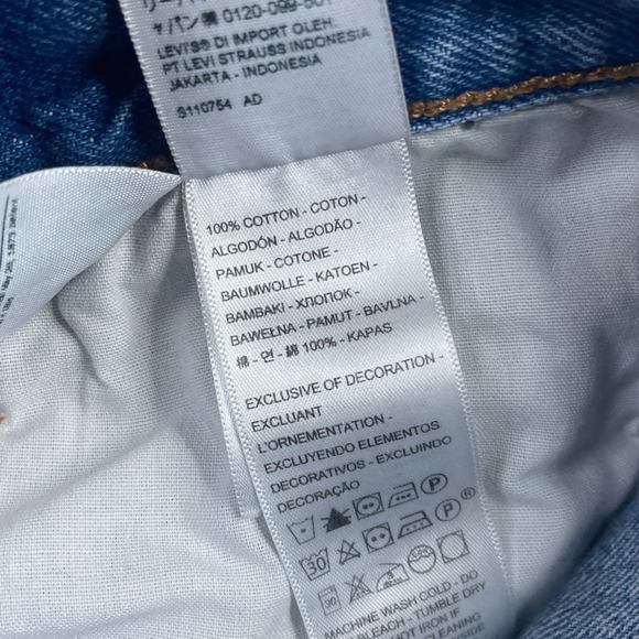 Levis 501 Jeans Womens 24x30 Blue Distressed Denim Button Fly High‎ Rise Pants - Picture 15 of 16